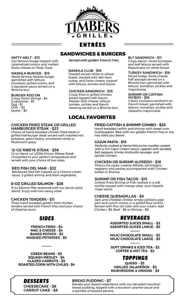 Timbers Grille Naskila Casino